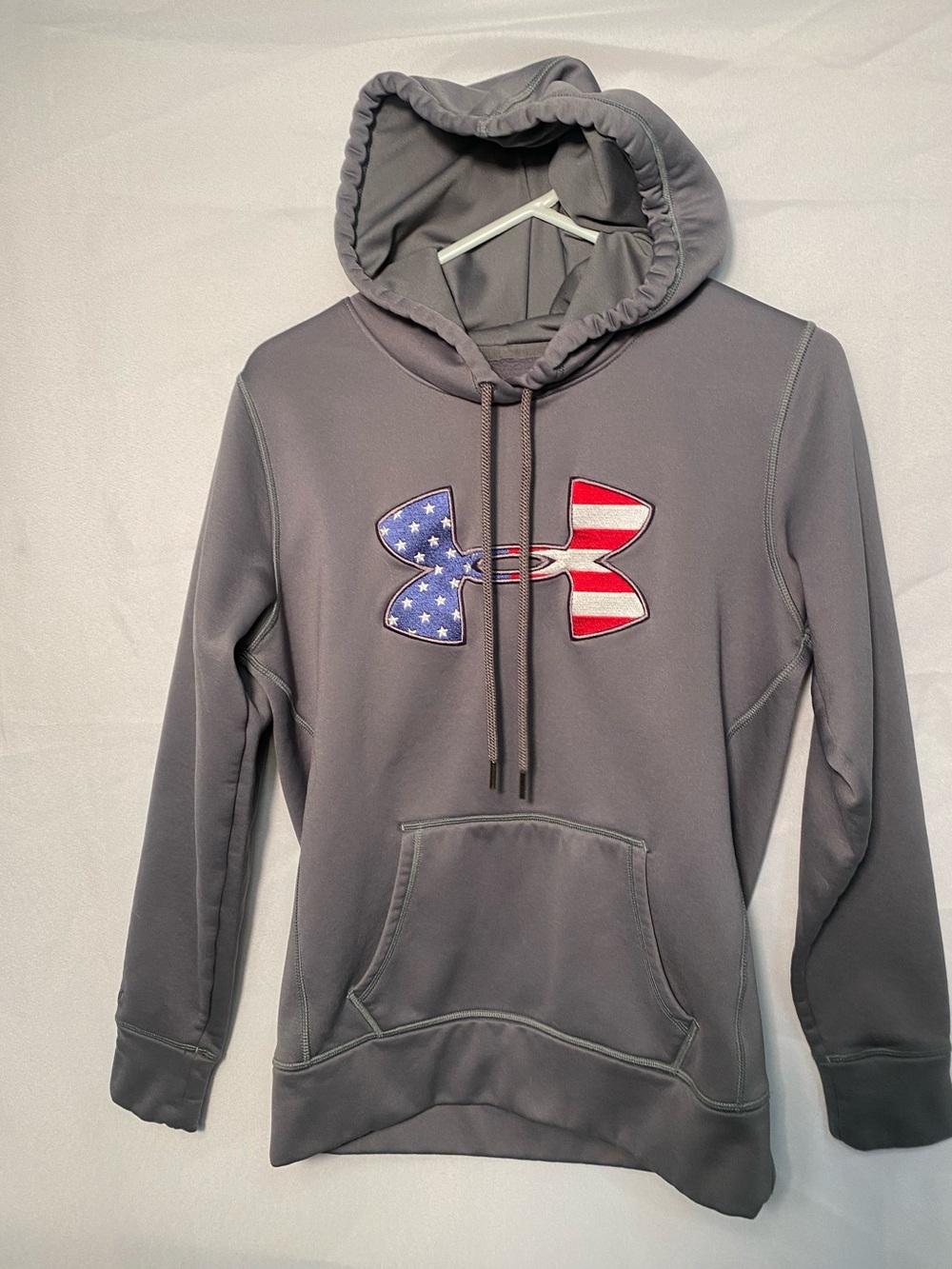 Under Armour Women's Olive Hoodie with American Flag Logo